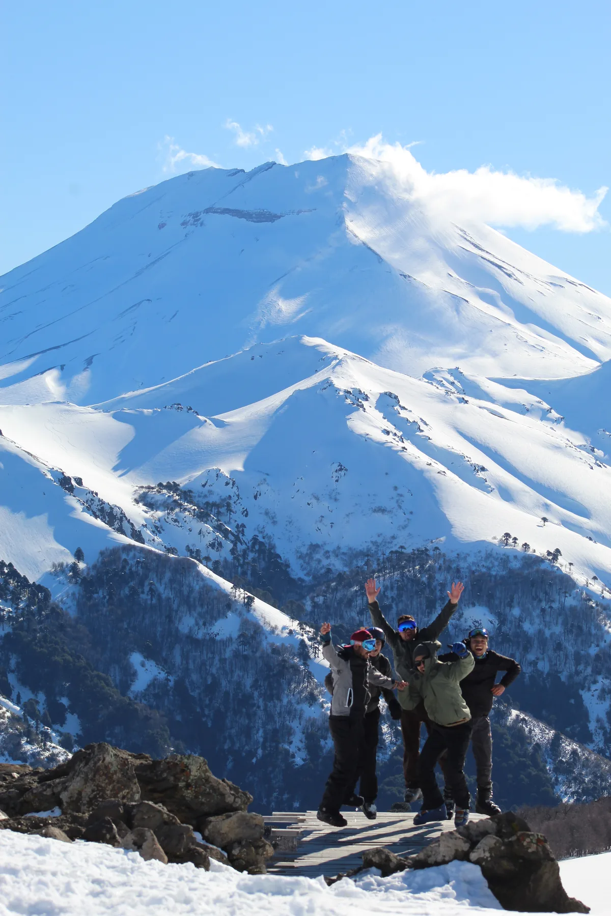Grupo en el Mirador Patachoique durante el invierno